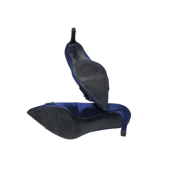 Anne Klein Womens‎ Midnight Blue Satin Pointed-Toe 3" Heels Formal Buckle Sz 9.5 - Picture 11 of 12
